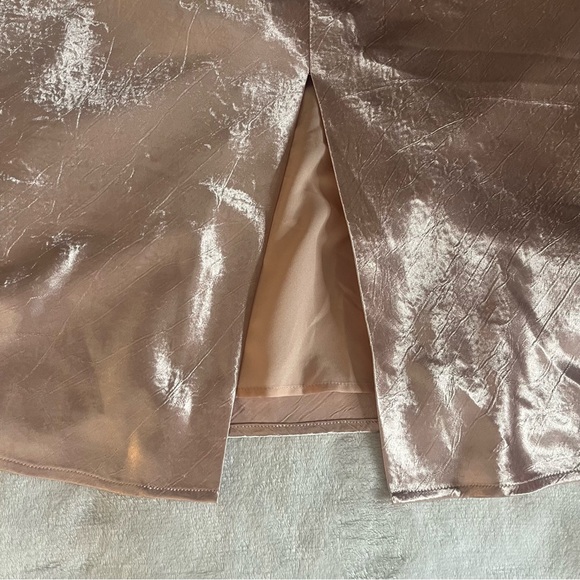 Banana Republic Women’s Pink Hammered Satin One-Shoulder Racerback Dress Sz 10 - Picture 7 of 12